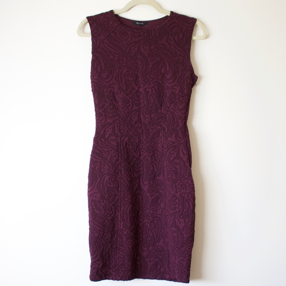 RW&Co. | Burgundy Midi Fitted Dress Sleeveless - Picture 1 of 8